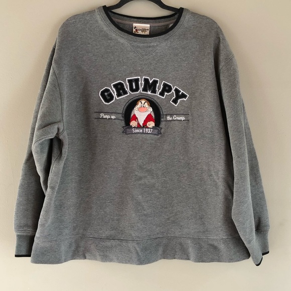 Disney Tops - Disney gray grumpy pullover sweatshirt L